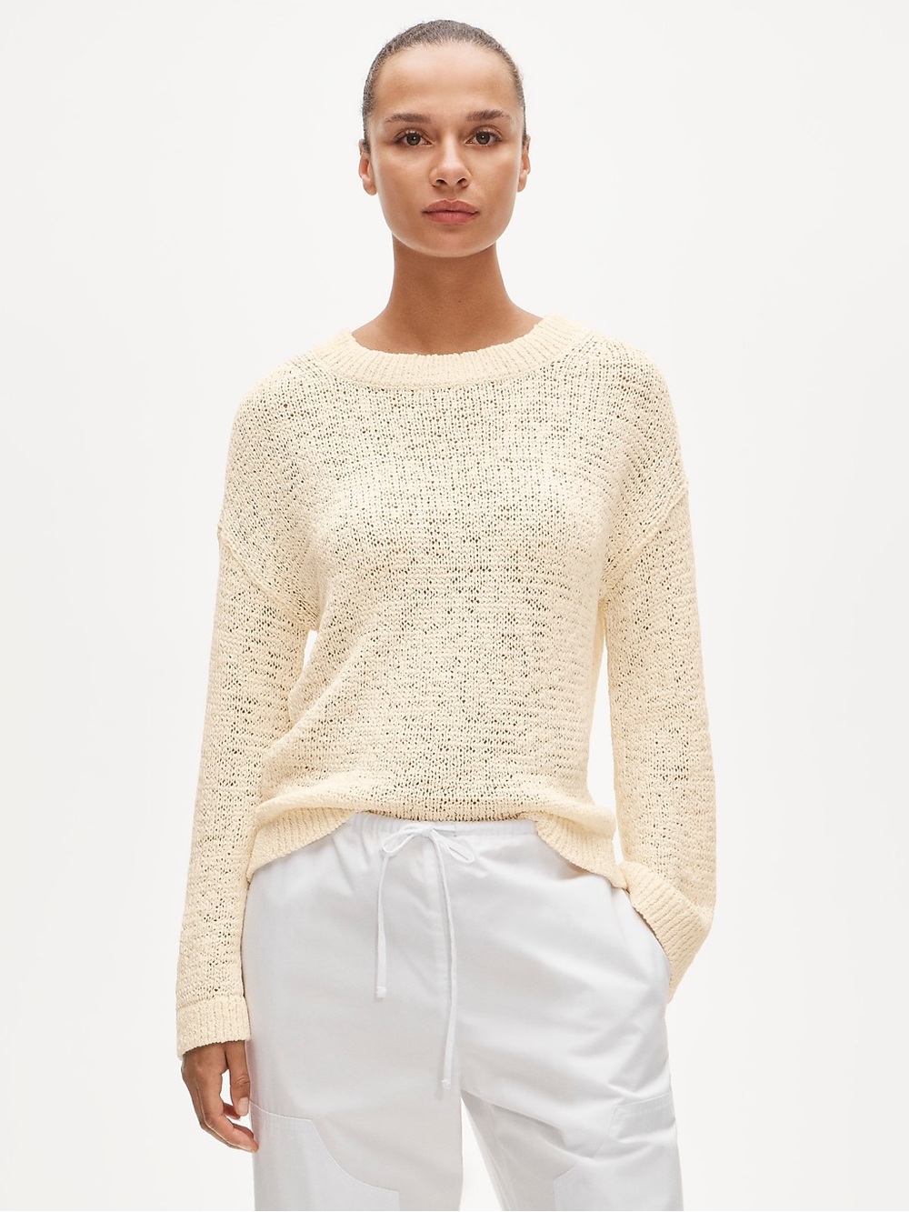 J. Crew Montauk pullover sweater in Antique White Size Small